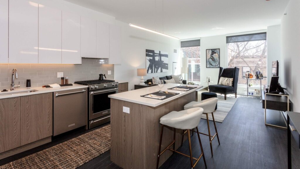 A one bedroom Lincoln Park apartment at ELEVATE Lincoln Park.